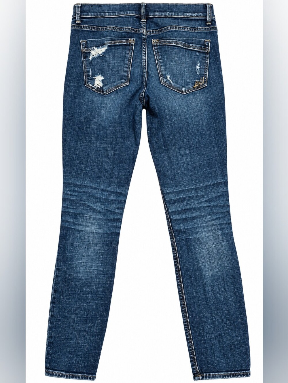 Express Women's Dark Blue Ripped Jeans - Size 4 - Picture 2 of 4